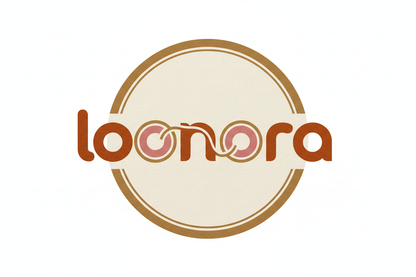 loonora "cozy brand with double ring sign for the oo part and connected design between n and o" 